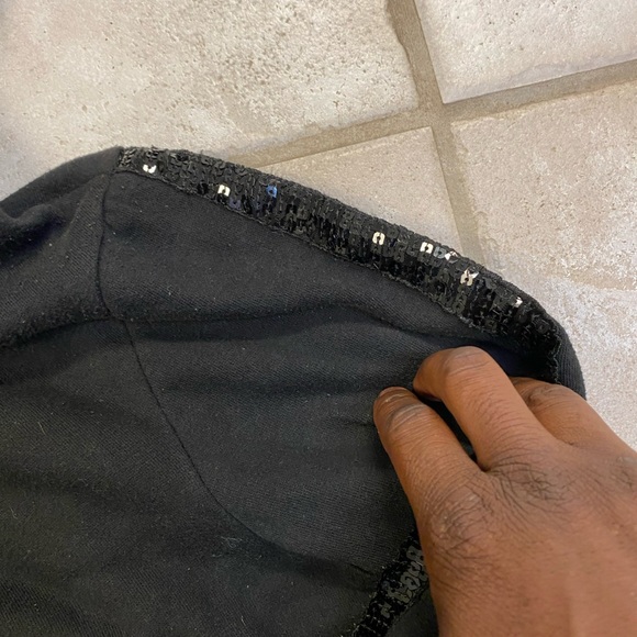 7 for all man kind Black Zip-Up Hoodie with Sequin Details - Picture 7 of 9